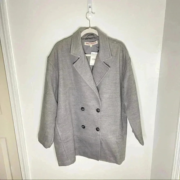 NWT Free People Hannah Slouchy Blazer Washed Black - Picture 2 of 7